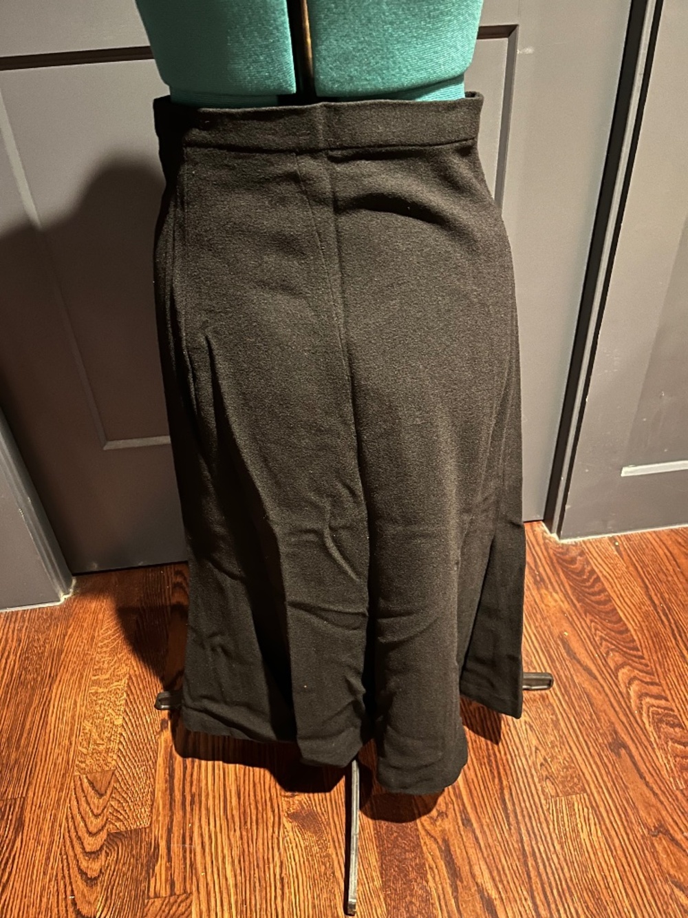 Vintage Renate Von Dorrer 100% Wool Crepe Maxi Skirt Flared Mermaid Hem